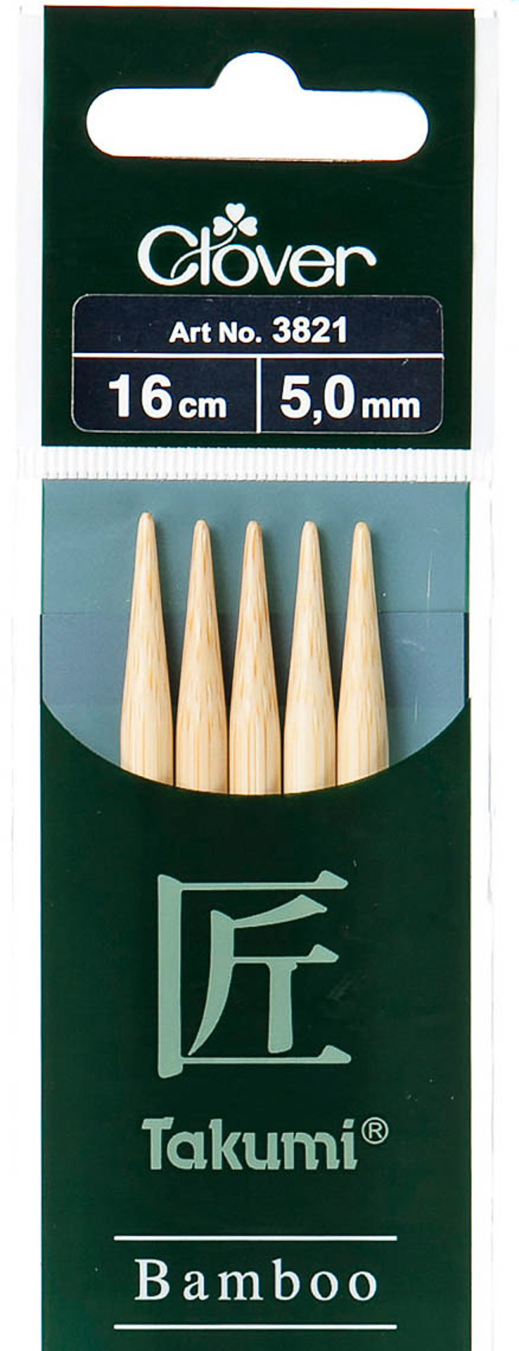 Aiguilles à Tricoter Double Pointe En Bambou Takumi 16cm/4