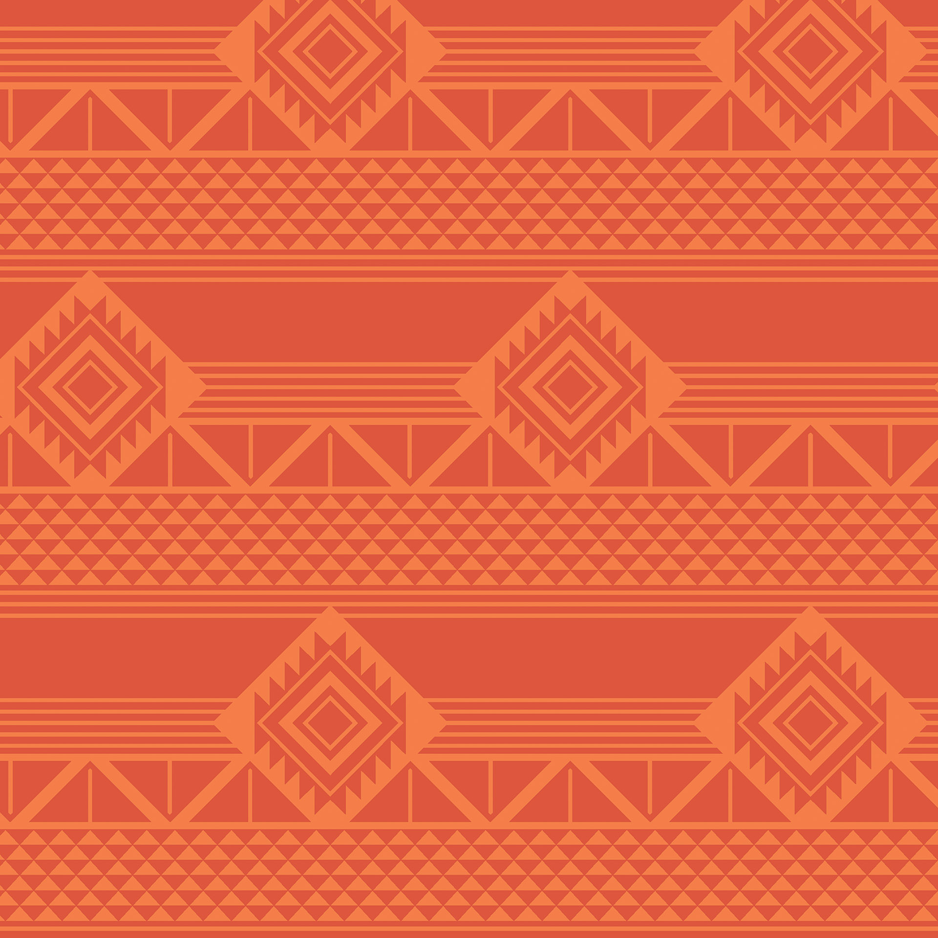 Tapis Vinyle - Panorama - Aztèque - Orange - 80x300 cm - Résistant et
